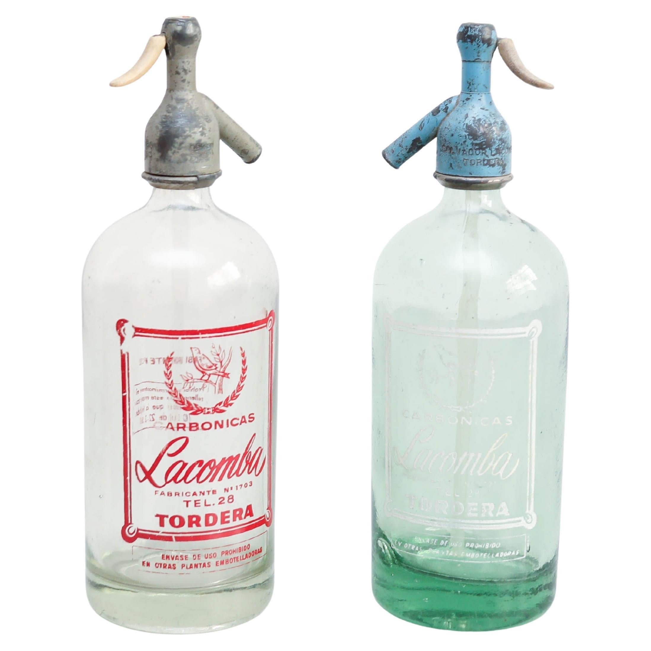 Satz von zwei traditionellen spanischen Soda-Siphons im Vintage-Stil, um 1990 ¿Precio?