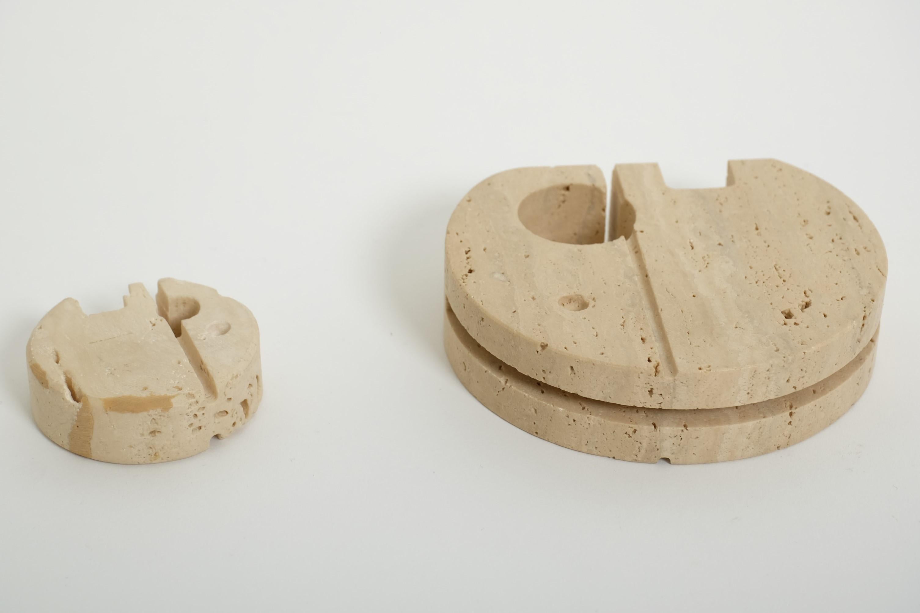 Set Of Two Travertine Elephant Sculptures Desk Organizer by Fratelli Mannelli im Angebot 11
