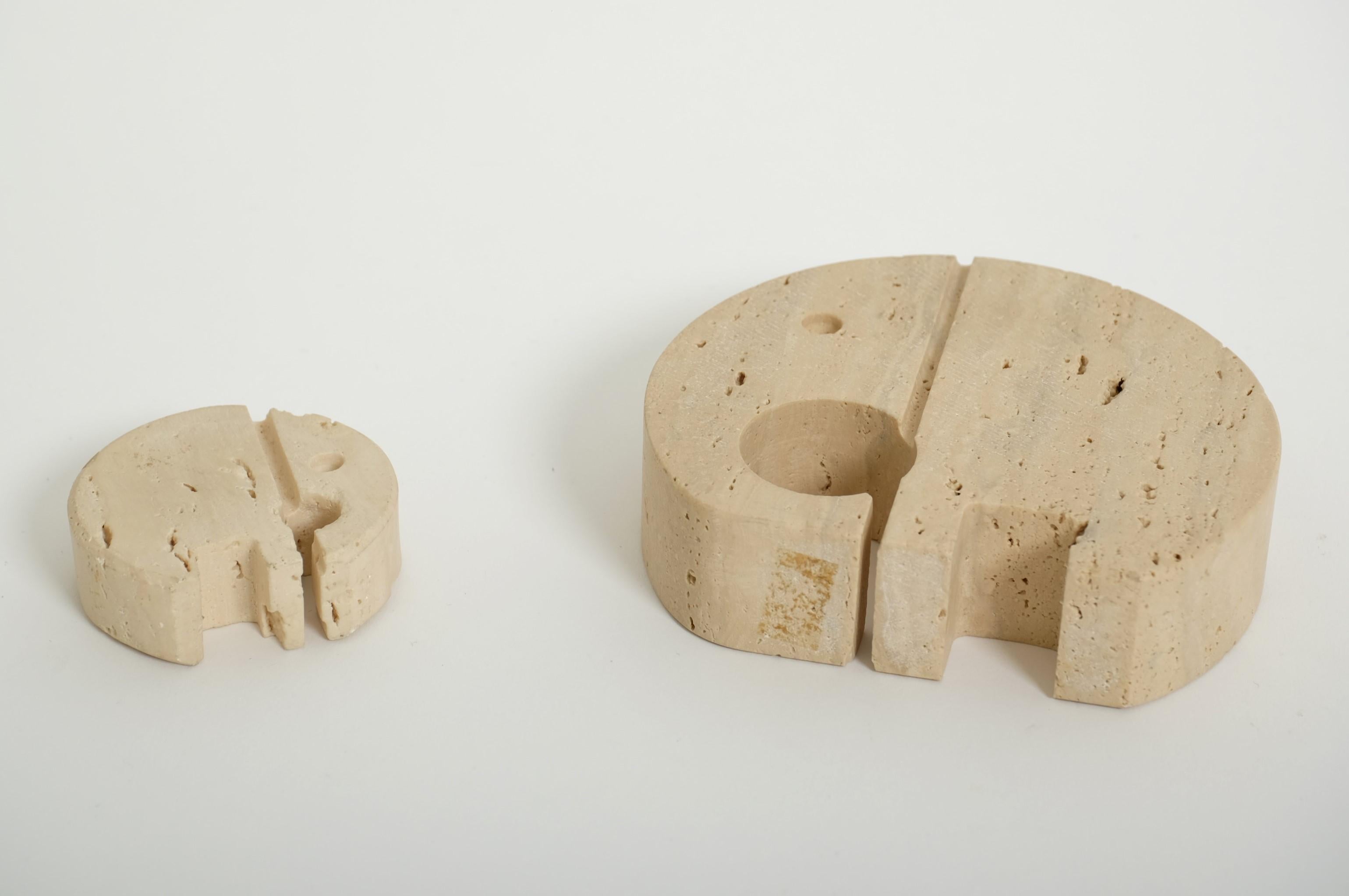 Set Of Two Travertine Elephant Sculptures Desk Organizer by Fratelli Mannelli im Angebot 12