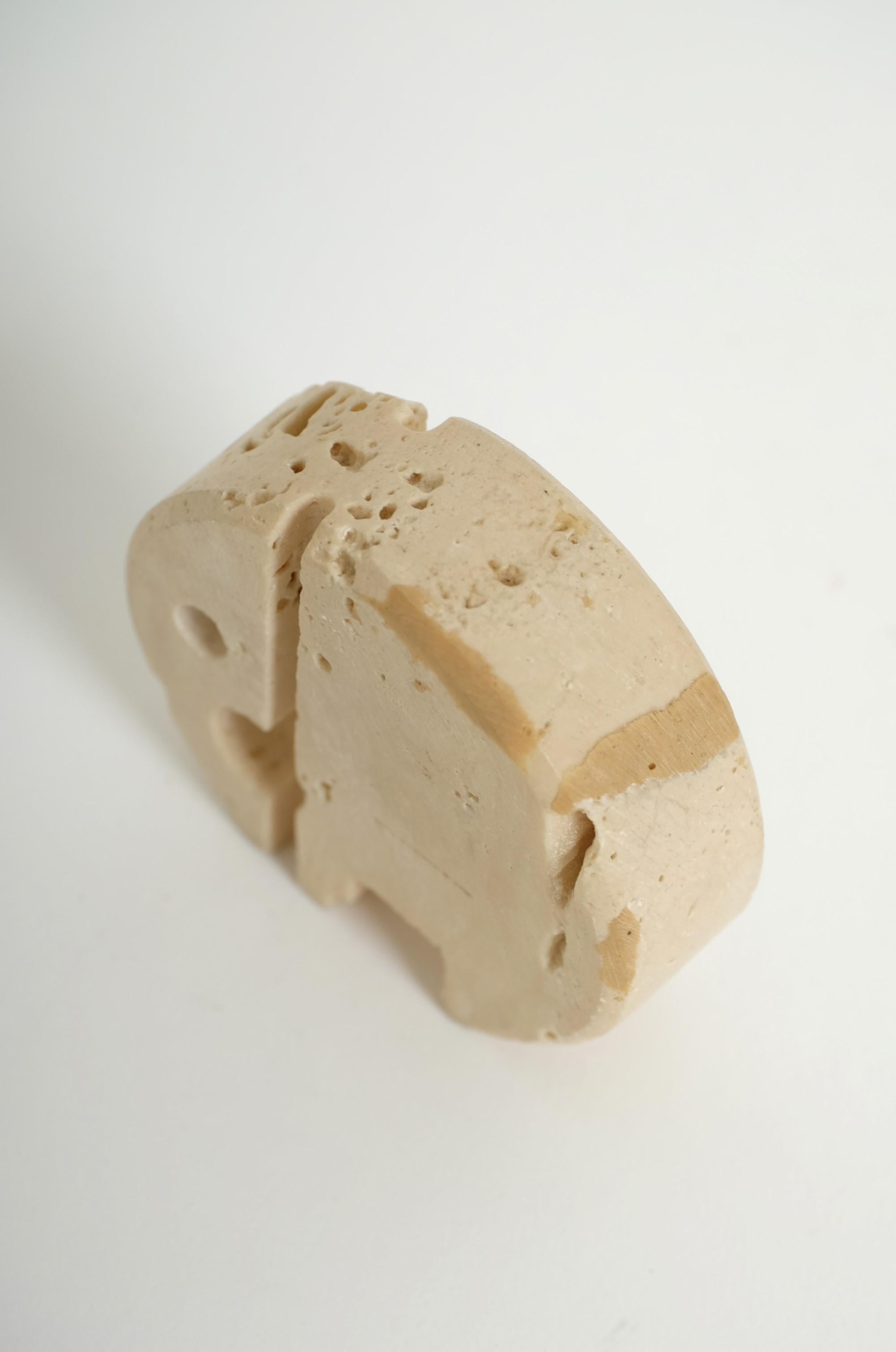 Set Of Two Travertine Elephant Sculptures Desk Organizer by Fratelli Mannelli im Angebot 14