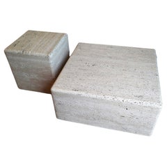 Set of two travertine blocks, 1970