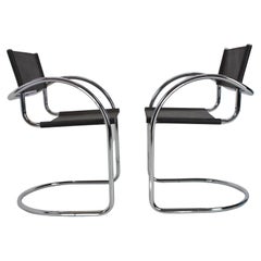 Set aus zwei verchromten röhrenförmigen Sesseln, 1970er Jahre