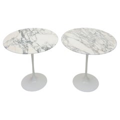 Used Set of Two "TULIP" Marble Top Saarinen Side Tables for Knoll, 1970s