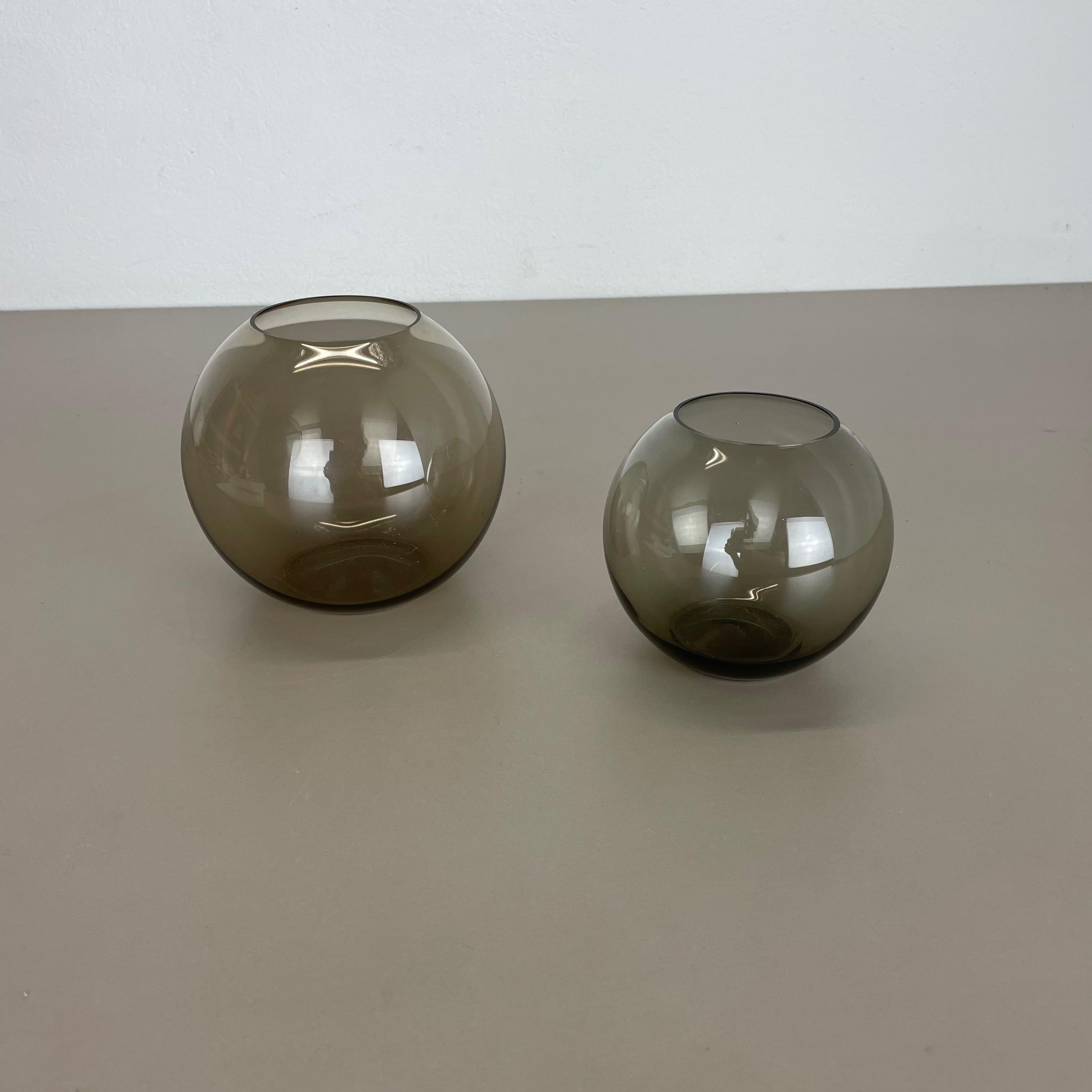 Mid-Century Modern Set of Two Turmalin ball Vases Wilhelm Wagenfeld WMF Attributed, Germany 1960s For Sale