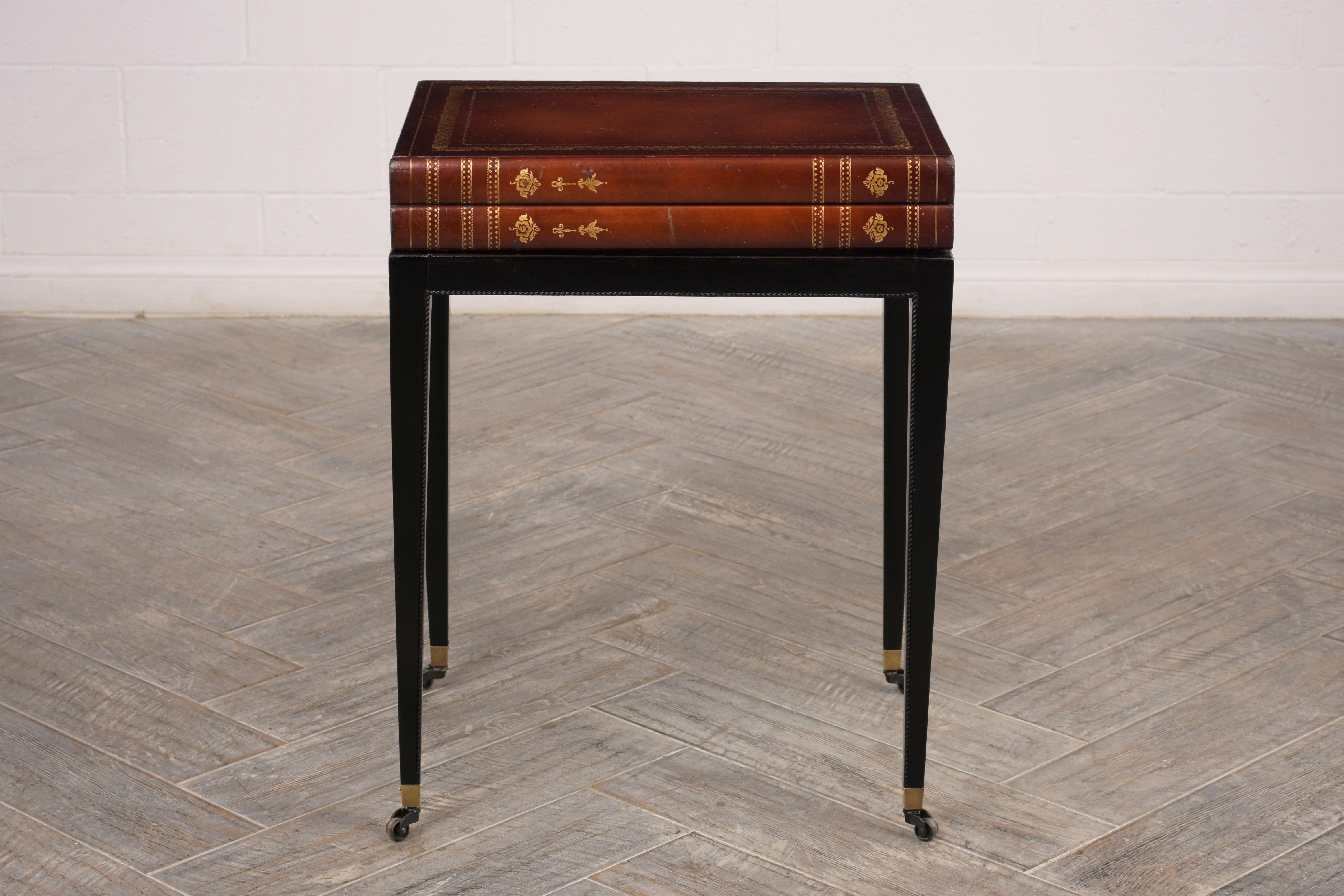 Set of Two Unique Book Design Side Tables in Regency Style 2