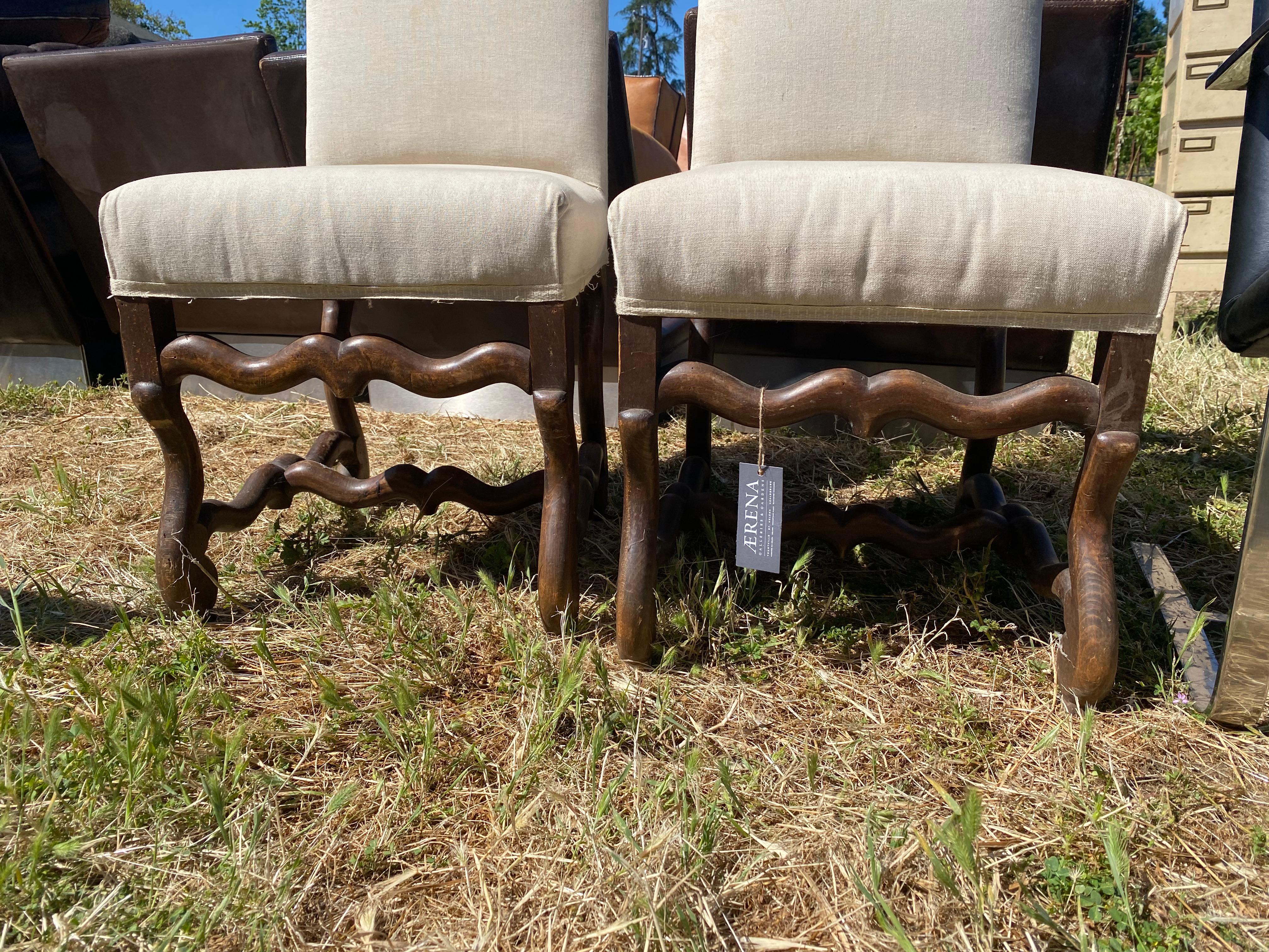 Set of Two Upholstered Louis XIII Chairs, c. 1860 For Sale 3