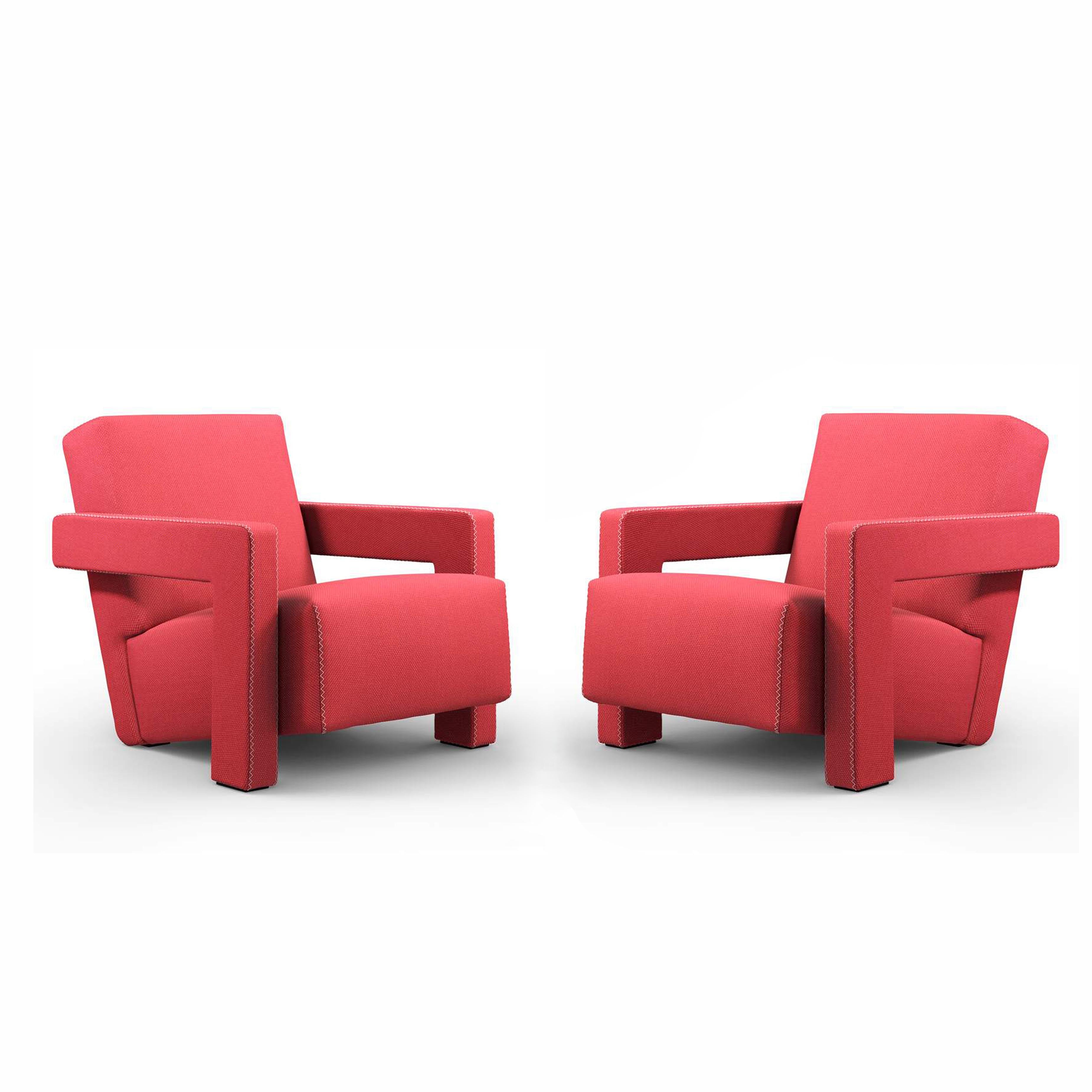 Set aus zwei Utrech-Sesseln von Gerrit Thomas Rietveld für Cassina (Stoff) im Angebot