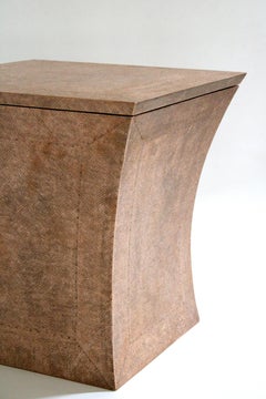 Set of Two Vaisseau Side Tables in Copper Clad Over Wood by Paul Mathieu
