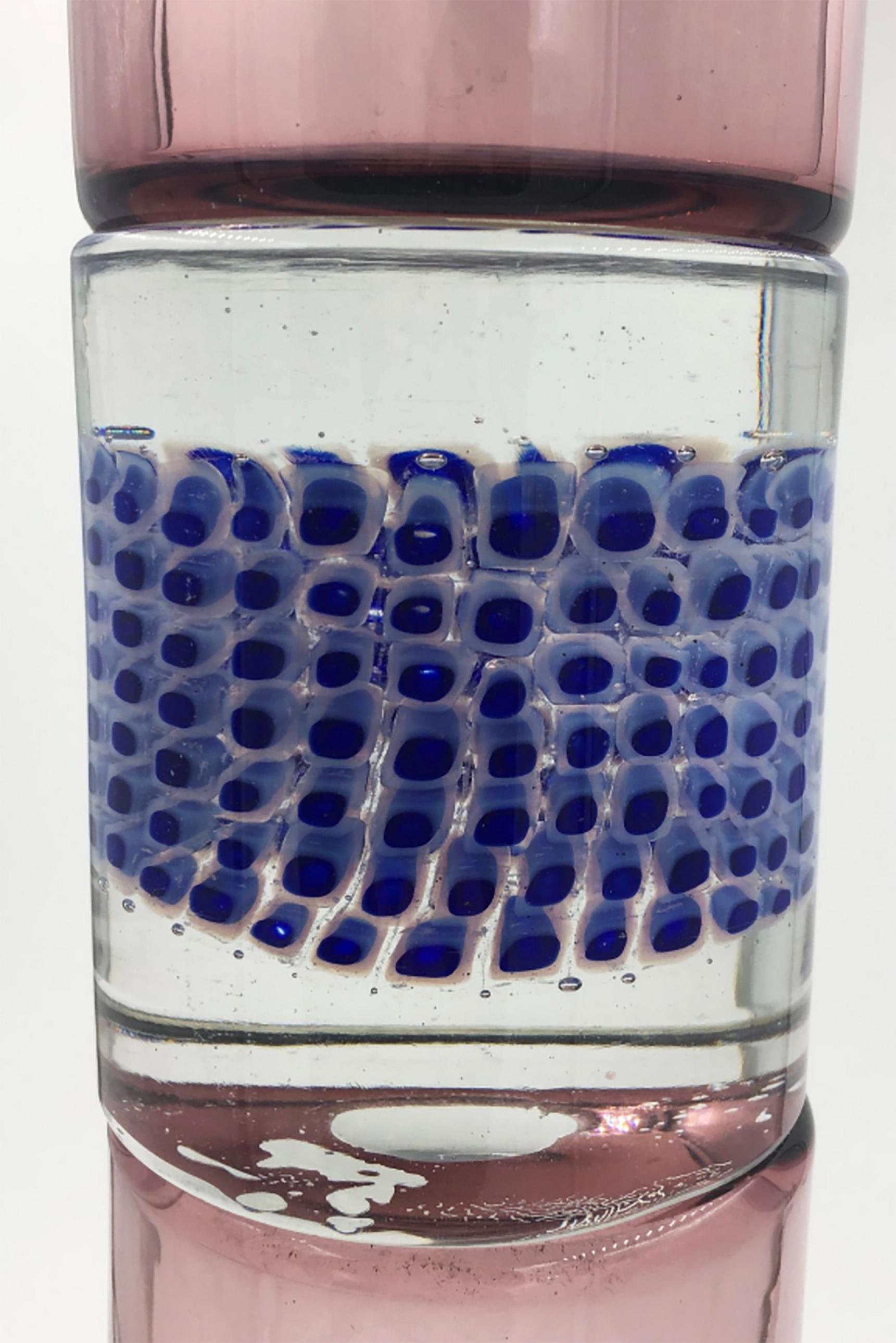 Europeo Lot de Deux Vases en Verre Soufflé 