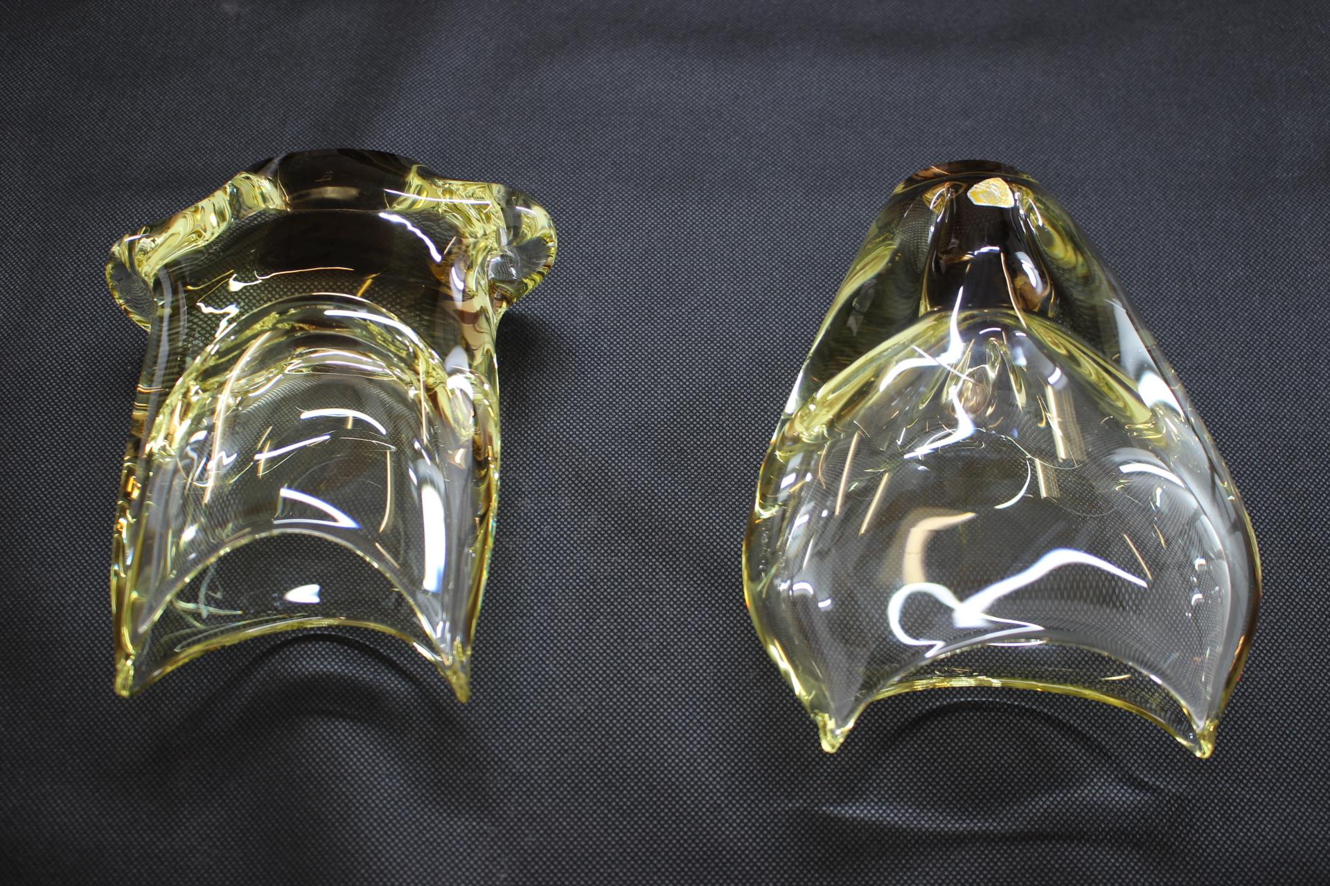 Czech Set of Two Vases/Železnobrodské Sklo, 1960s For Sale