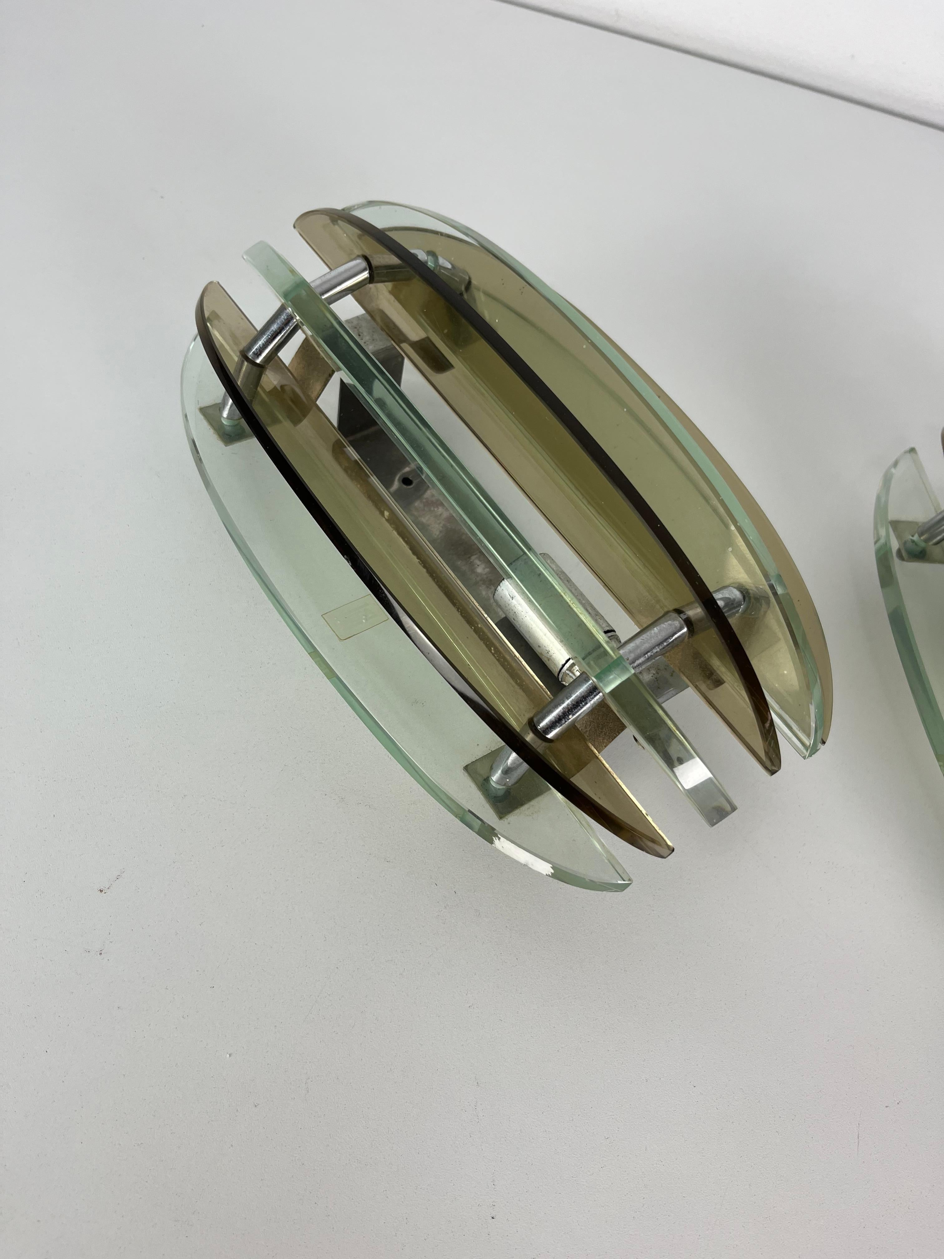 Metà XX secolo Set di due lampade da parete 