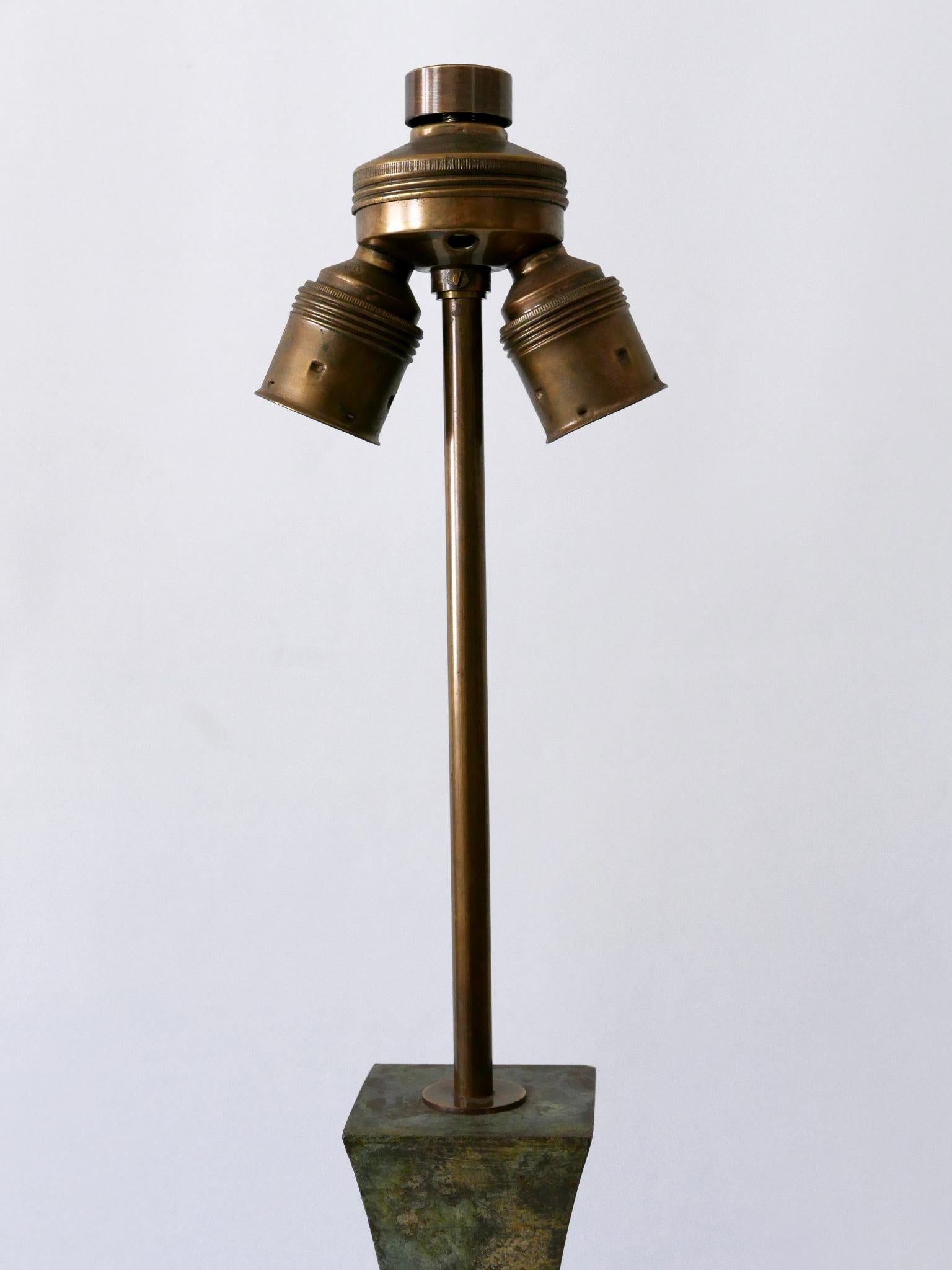 Set of Two Verdigris Table Lamps by Stewart Ross James for Hansen Lighting 1960s 7