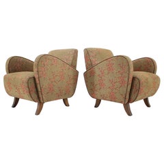 Set of Two Very Rare Art Deco Armchairs H-283 by Jindřich Halabala, 1930s