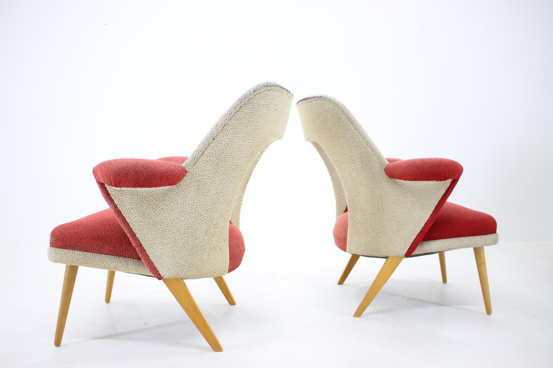 Set of Two Very Rare Mid Century Armchairs, 1960s In Good Condition For Sale In Praha, CZ