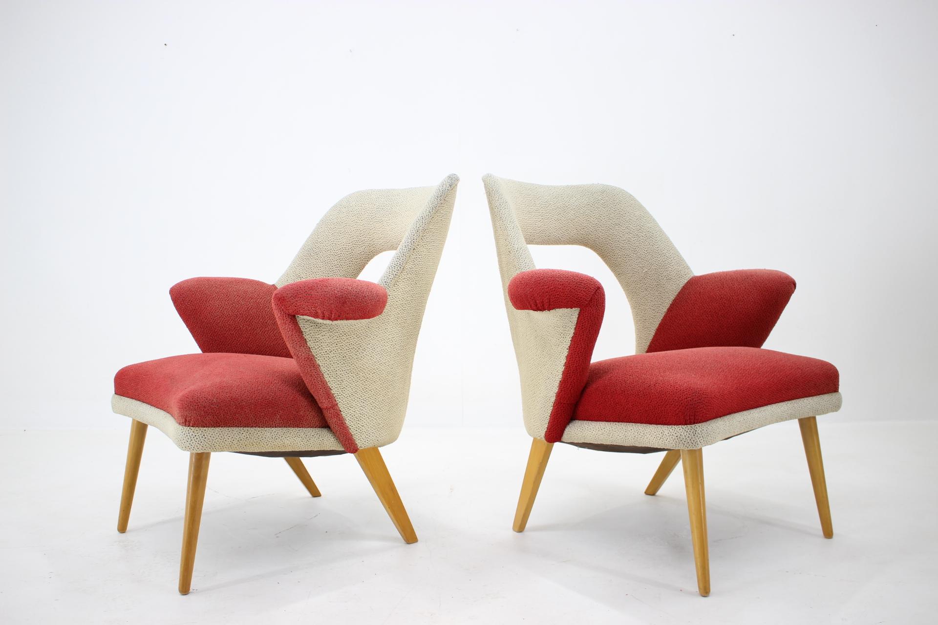 Set of Two Very Rare Mid Century Armchairs, 1960s For Sale 2