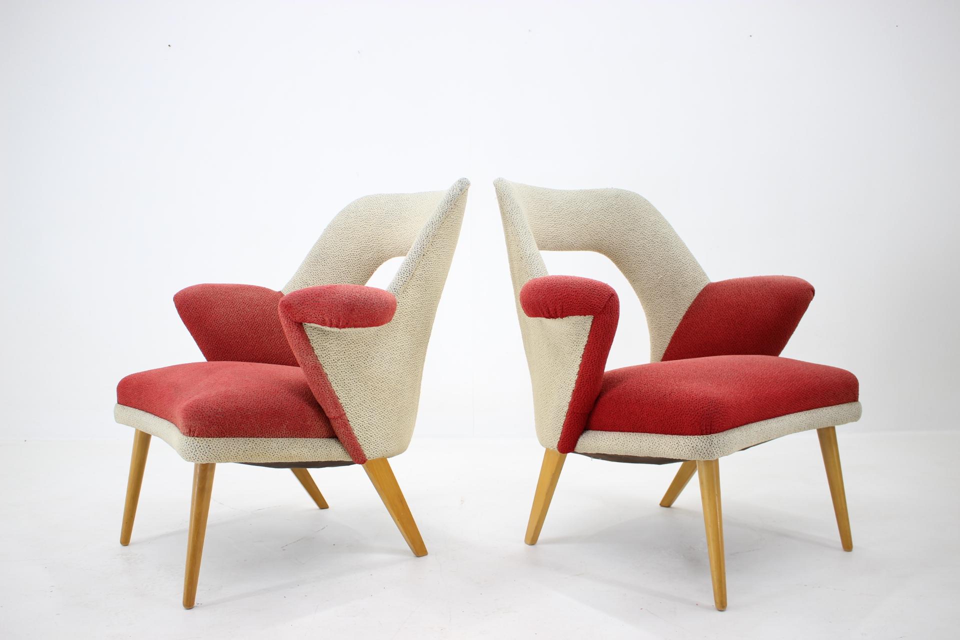 Ensemble de deux fauteuils très rares du milieu du siècle dernier, années 1960 en vente 2