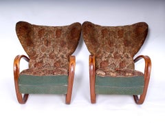 Set of Two Very Rare Prototype Wing Chairs, Halabala Model H-269, 1930s