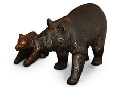 19th Century Black Forest Bear Mother and Baby Set Hand Crafted