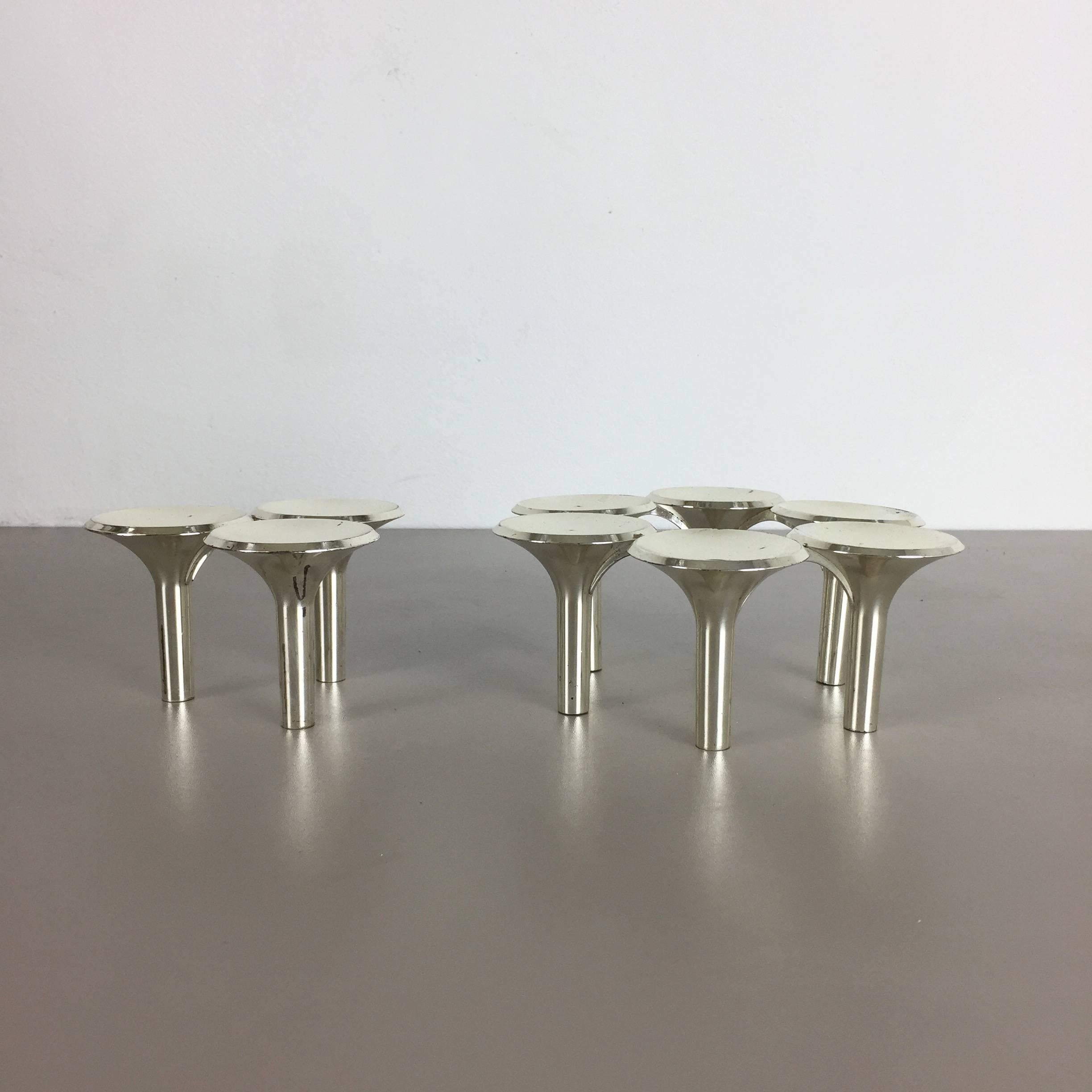 Set of Two Vintage 1970s Metal Chromed Candleholder Elements Made in Germany (Moderne der Mitte des Jahrhunderts)