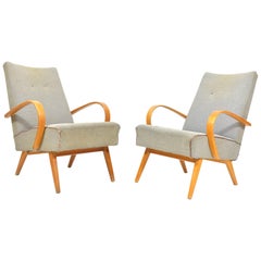 Set of Two Vintage Armchairs Suitable for Re-Upholstering