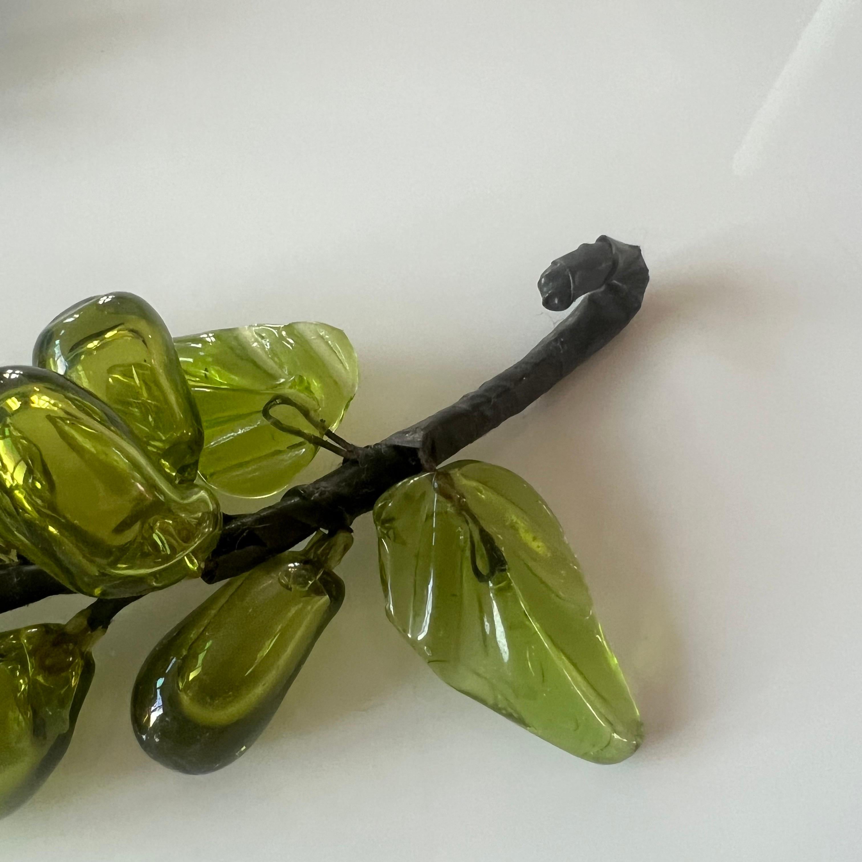 Hollywood Regency Set of Two Vintage Blown-Glass Grape Clusters For Sale