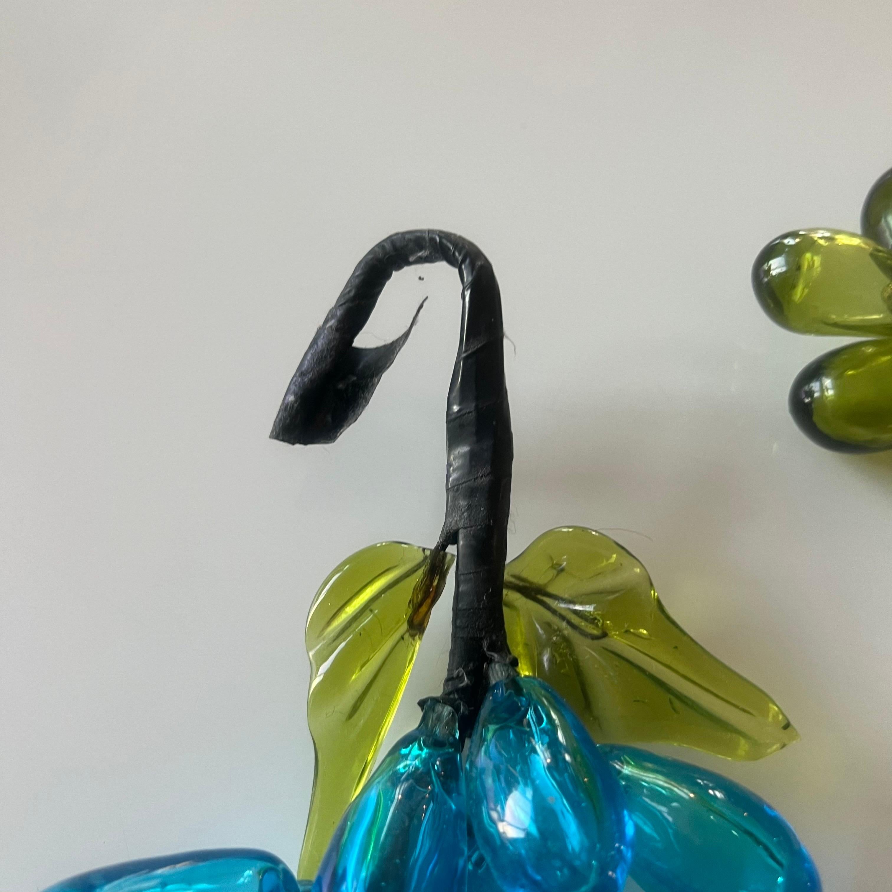 20th Century Set of Two Vintage Blown-Glass Grape Clusters For Sale