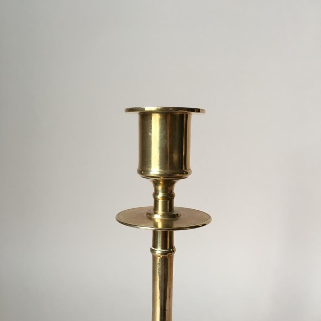 Swedish Set of Two Vintage Brass Candleholders from Grillby Metallfabrik