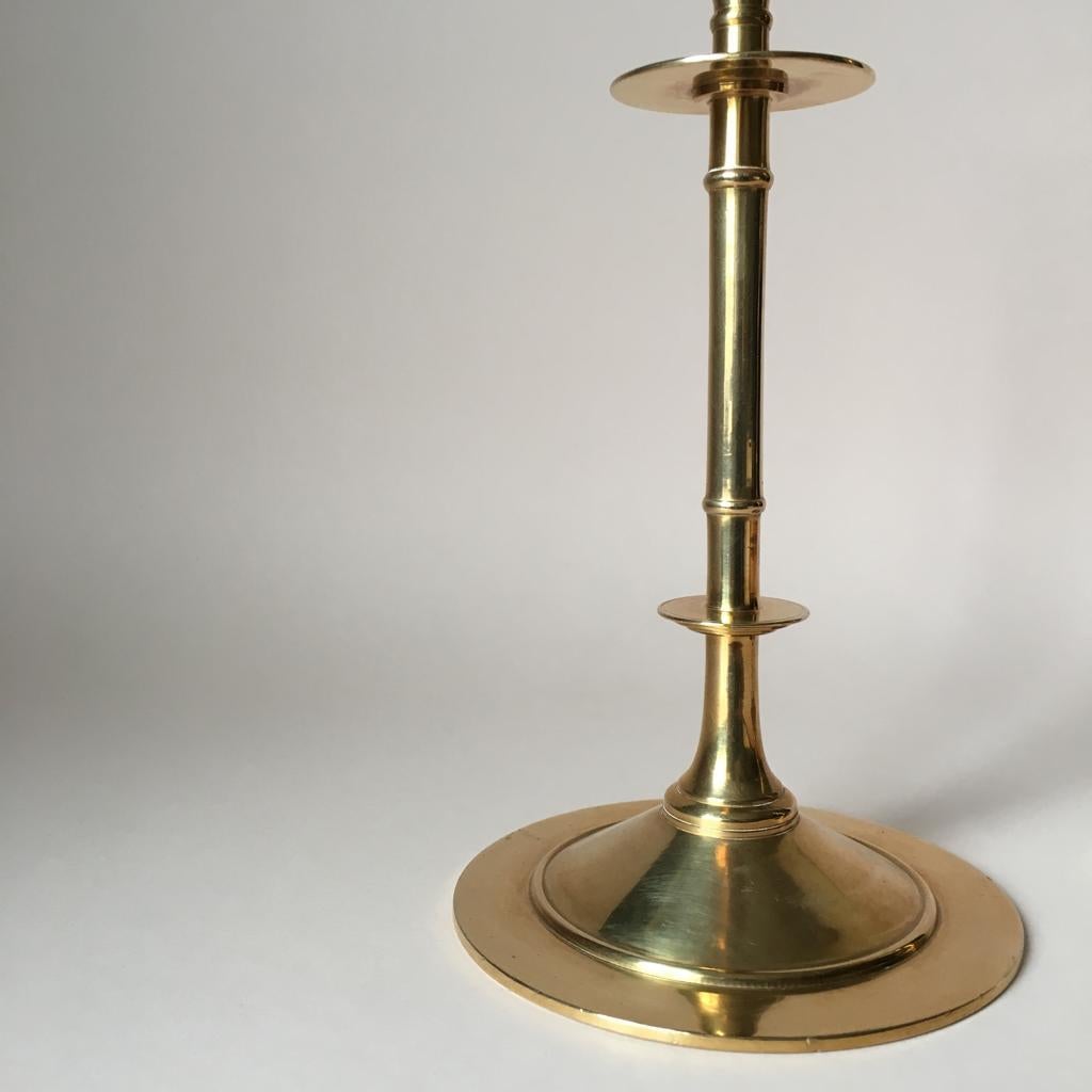 Set of Two Vintage Brass Candleholders from Grillby Metallfabrik In Good Condition In Riga, Latvia