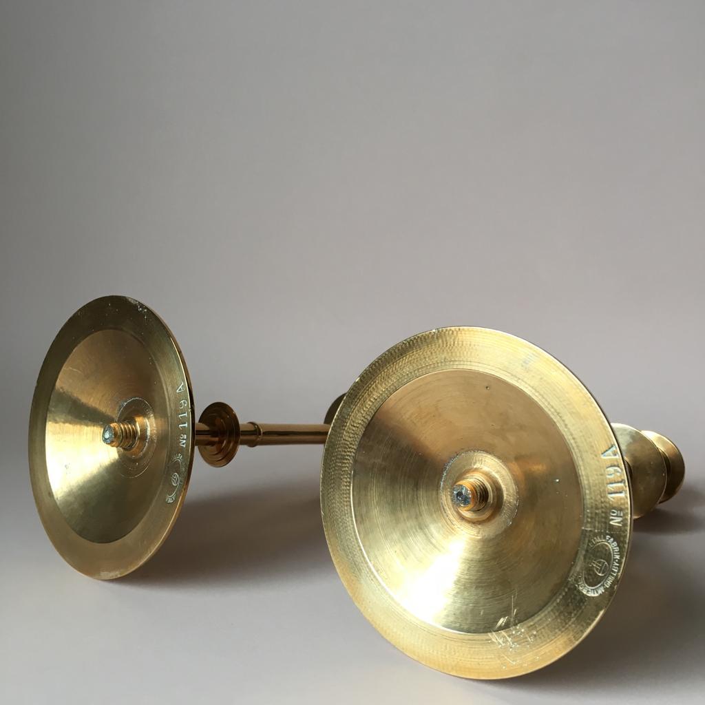 Set of Two Vintage Brass Candleholders from Grillby Metallfabrik 1