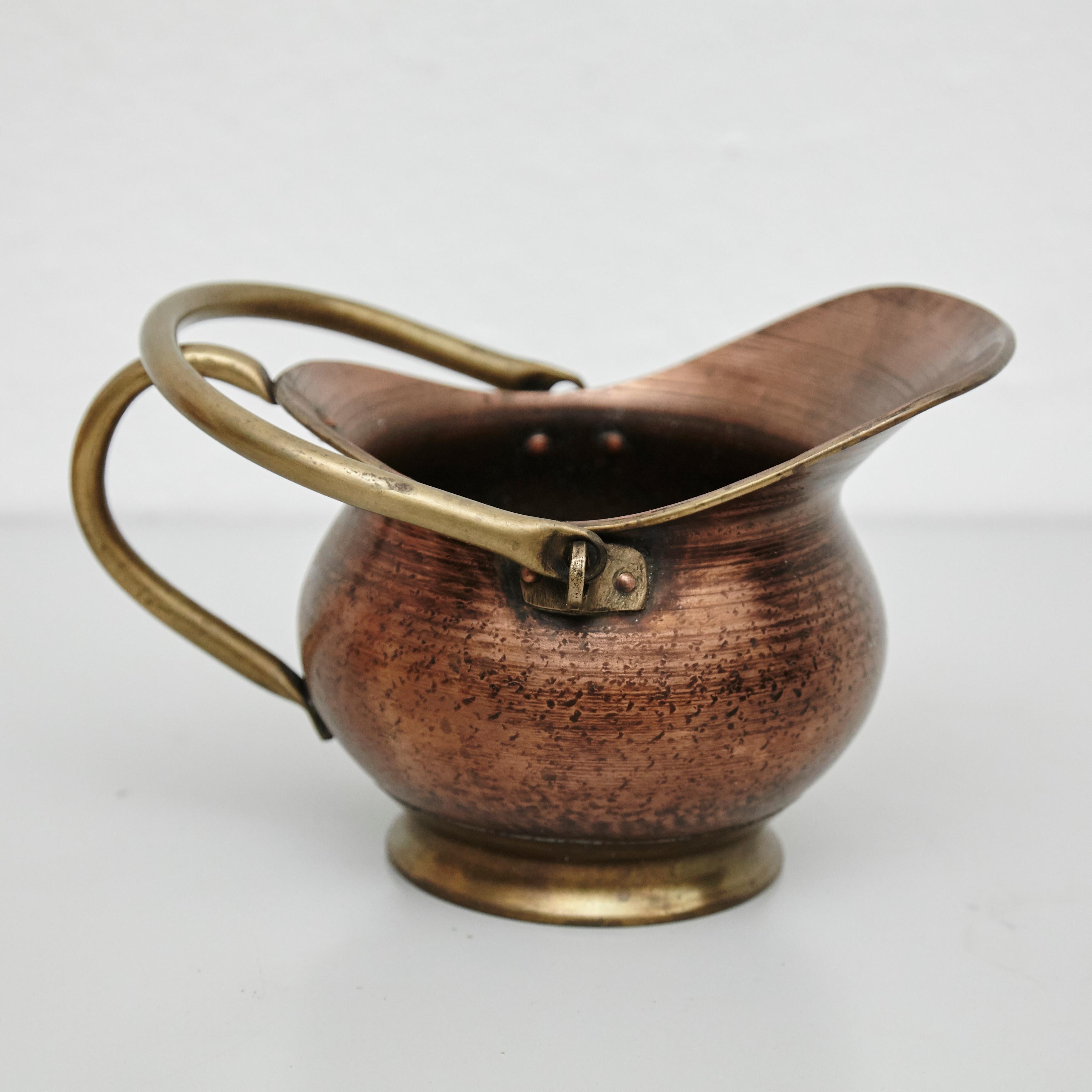 Set of Two Vintage Brass Coal Scuttle Bucket, circa 1950 2