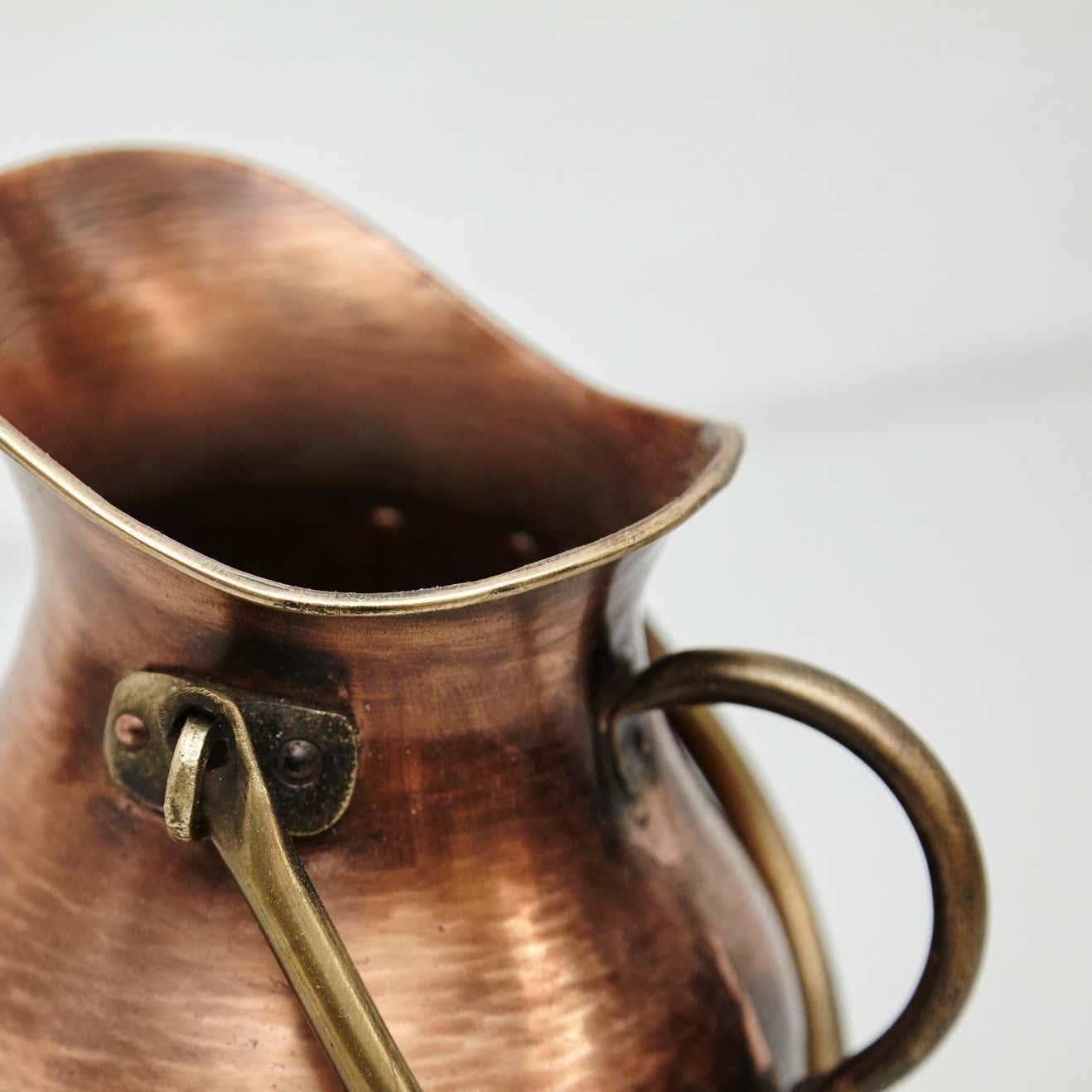 Set di due secchi vintage in ottone per carbone, circa 1950 in vendita 4