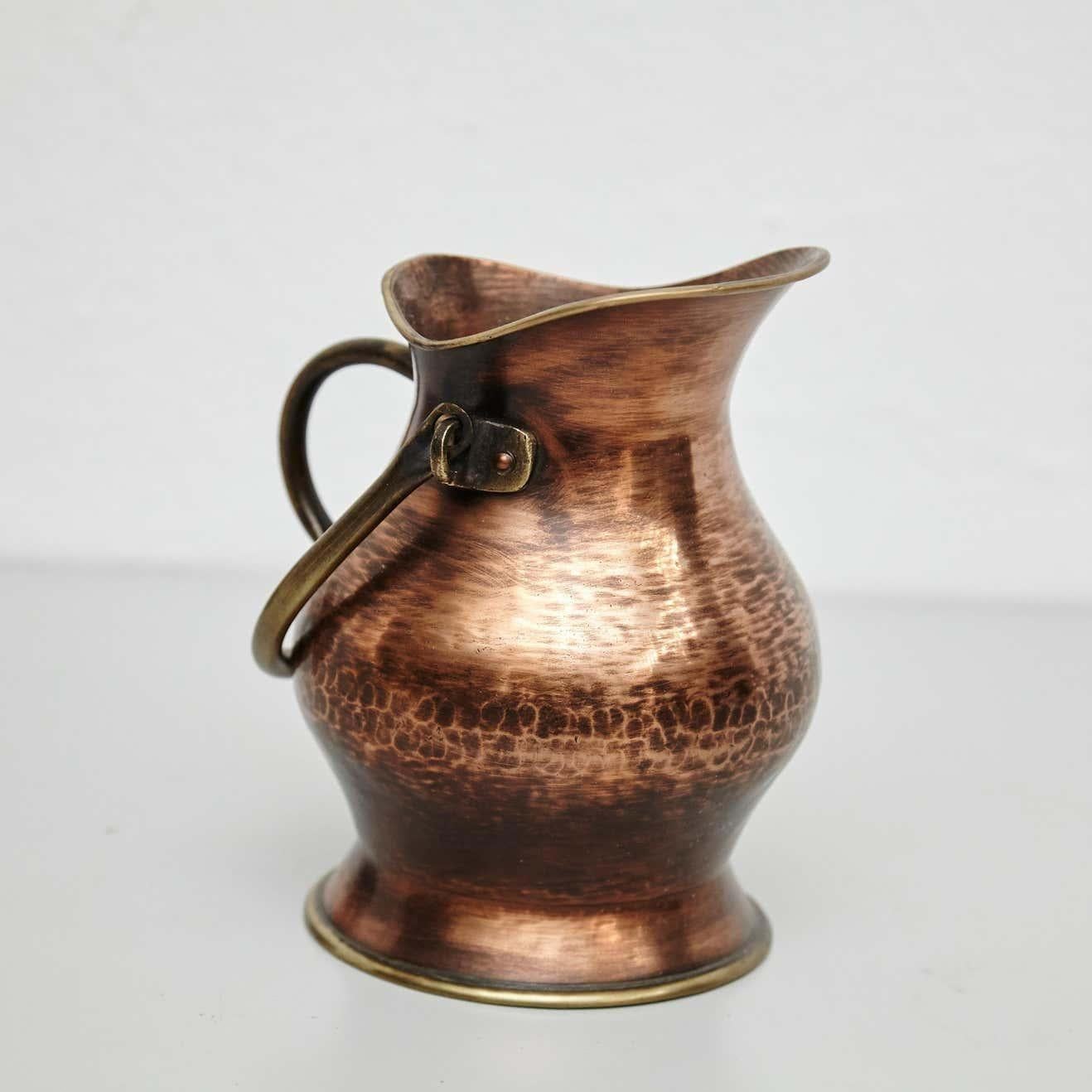 Set di due secchi vintage in ottone per carbone, circa 1950 in vendita 1