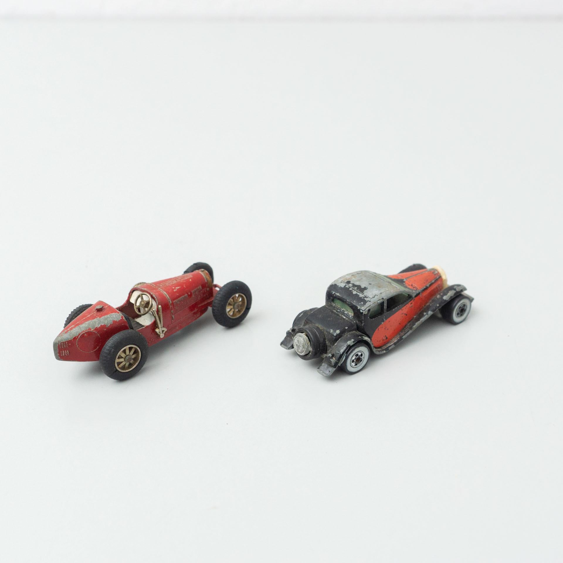 Mid-Century Modern Set of Two Vintage Bugatti MatchBox Car Toys, circa 1960 For Sale