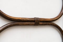 Set of two vintage coat racks in bamboo and rattan