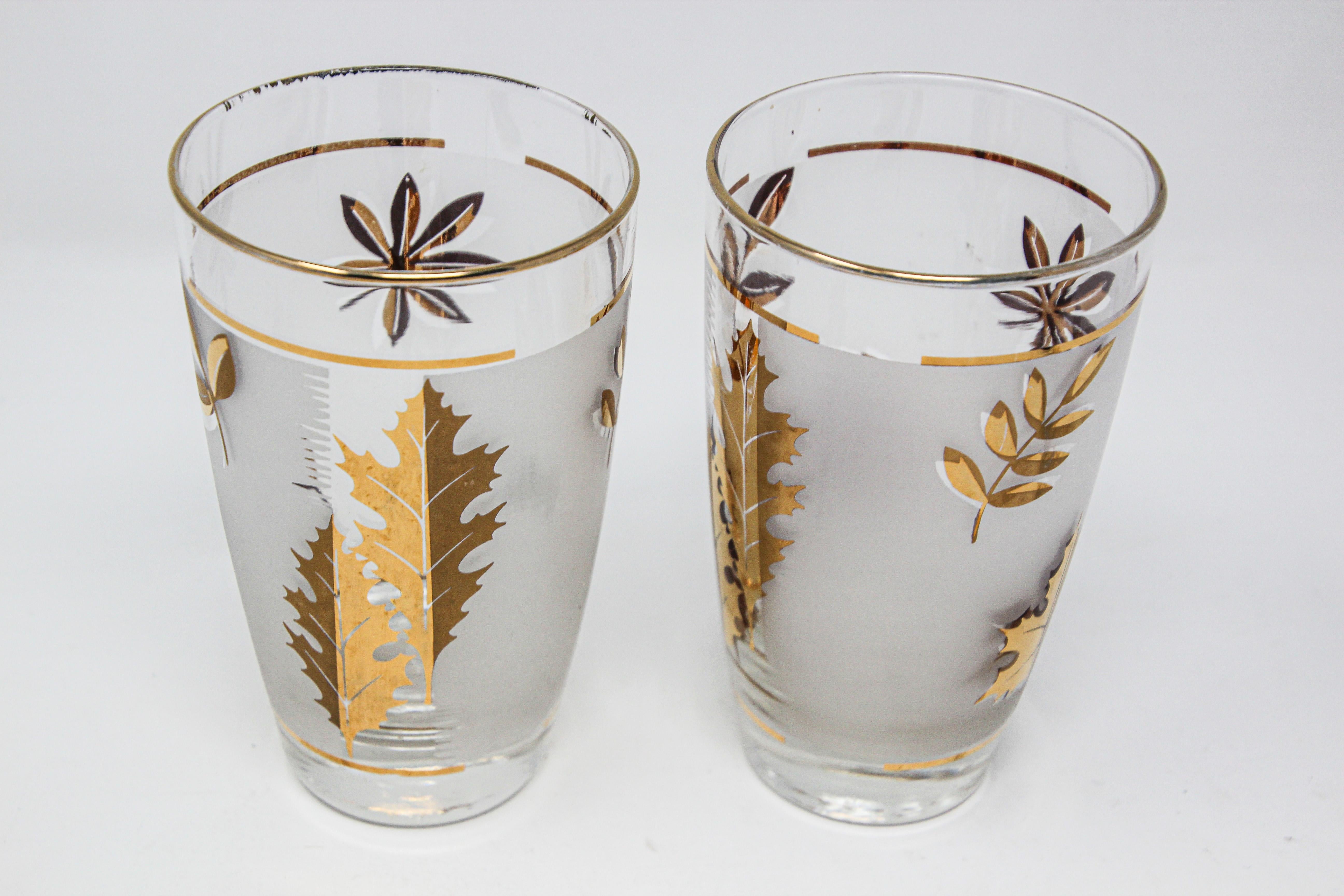 Mid-Century Modern Ensemble de deux verres à cocktail vintage par Libbey en vente