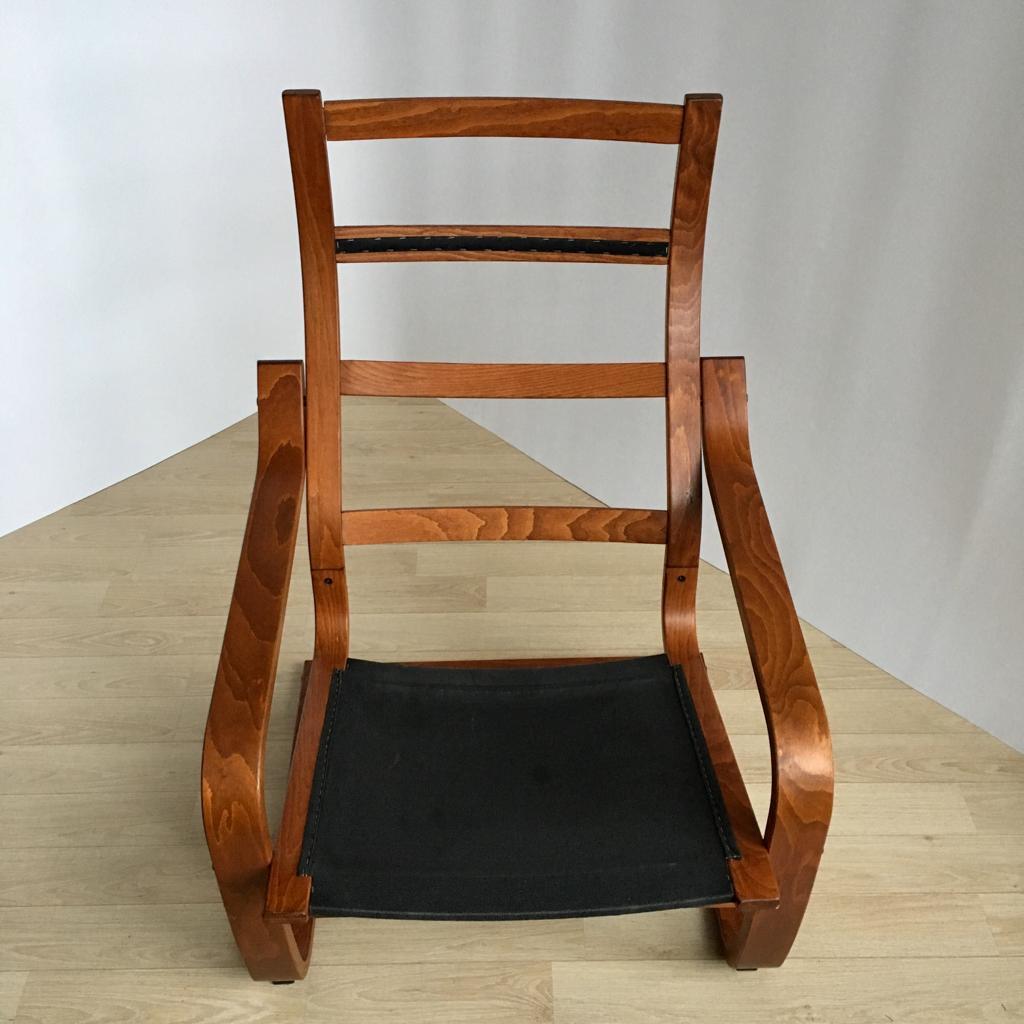 Vintage Cognaс Leder Poäng Stuhl von Noboru Nakamura für Ikea, 1999 im Angebot 2