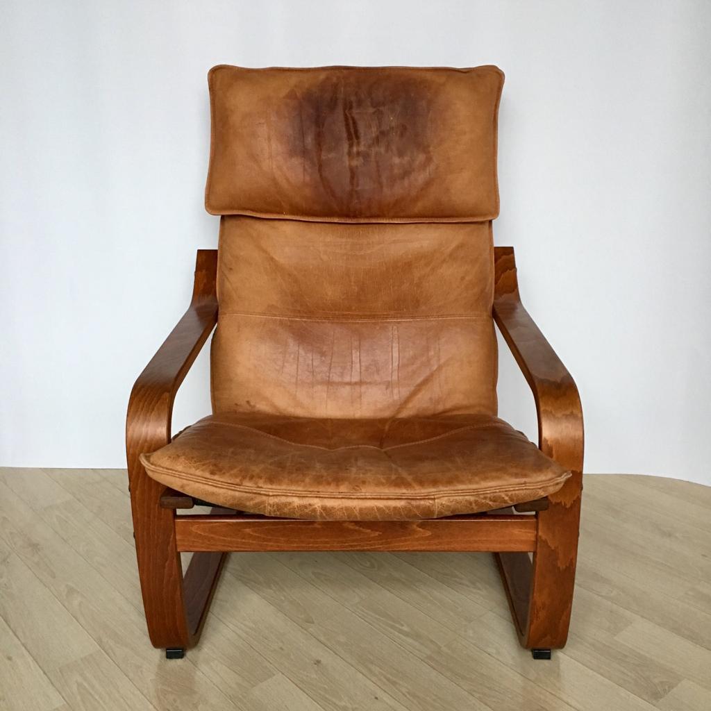 poäng leder schwarz