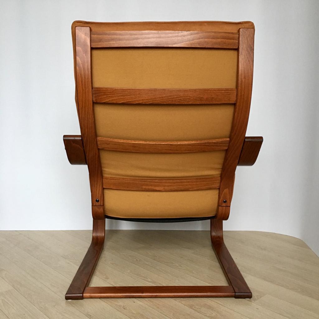 Vintage Cognaс Leder Poäng Stuhl von Noboru Nakamura für Ikea, 1999 (Schwedisch) im Angebot