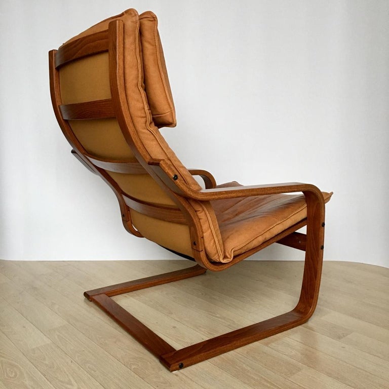 Vintage Cognaс Leather Poäng Chair by Noboru Nakamura for Ikea, 1999 For  Sale at 1stDibs | vintage poang chair, vintage ikea poang chair, noboru  nakamura ikea