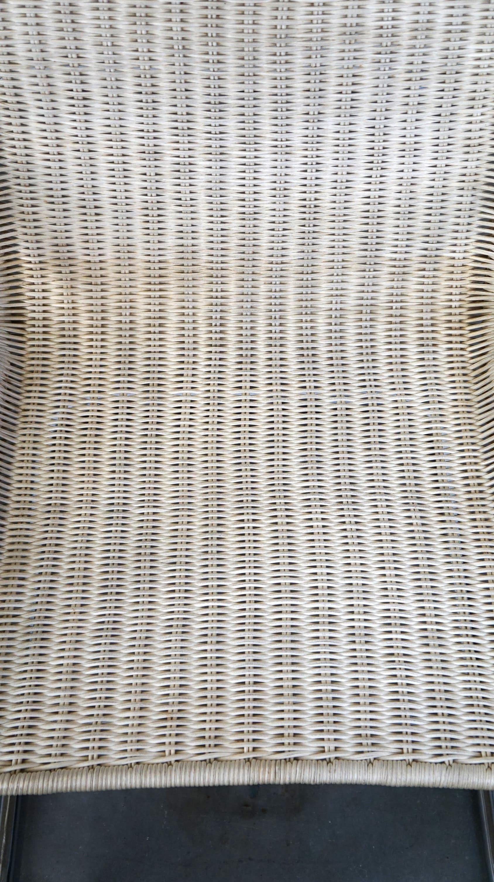 Set of two vintage design chairs by Franco Albini for Tecta, chrome and rattan For Sale 1