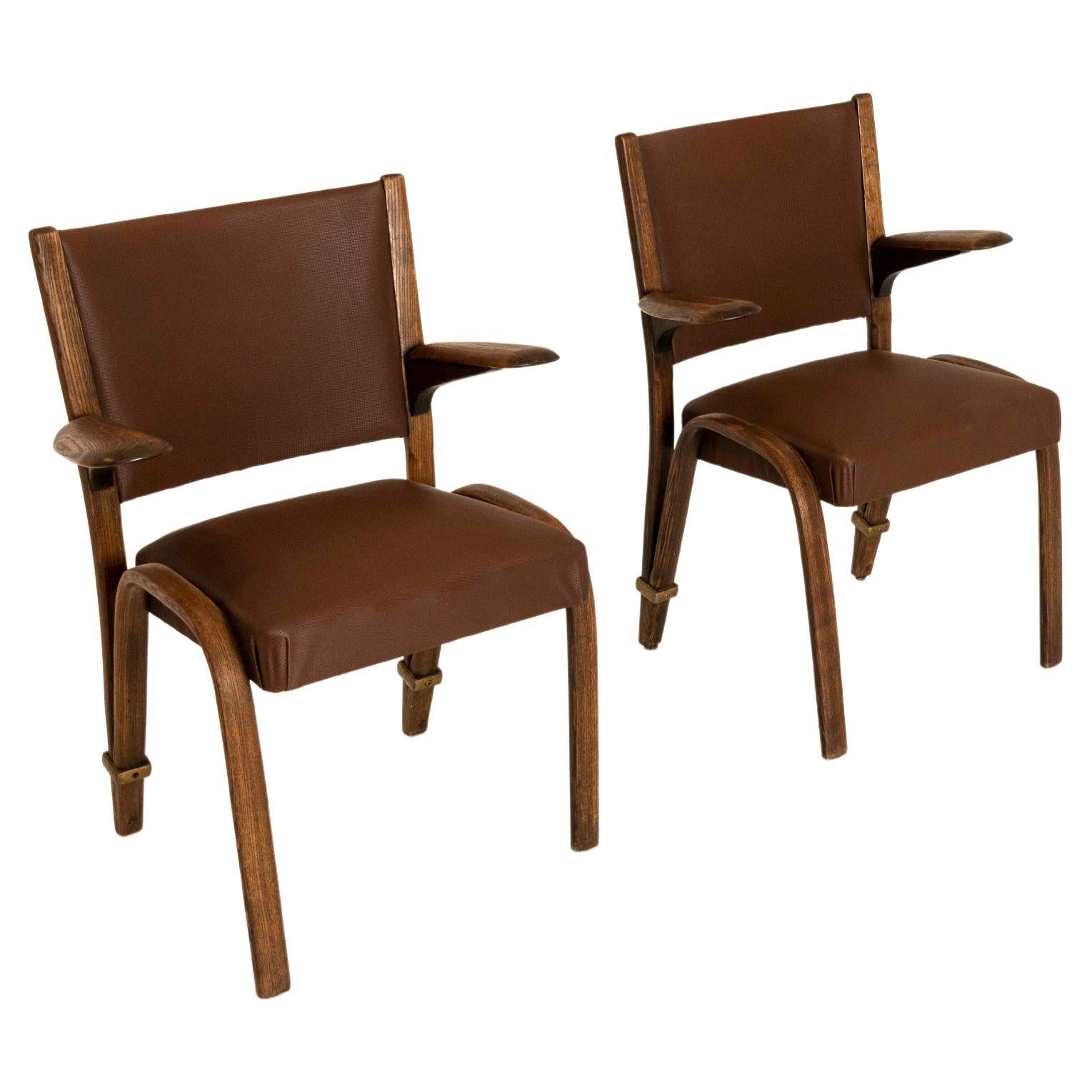Ensemble de deux chaises françaises vintage par Hugues Steiner, années 1960  en vente