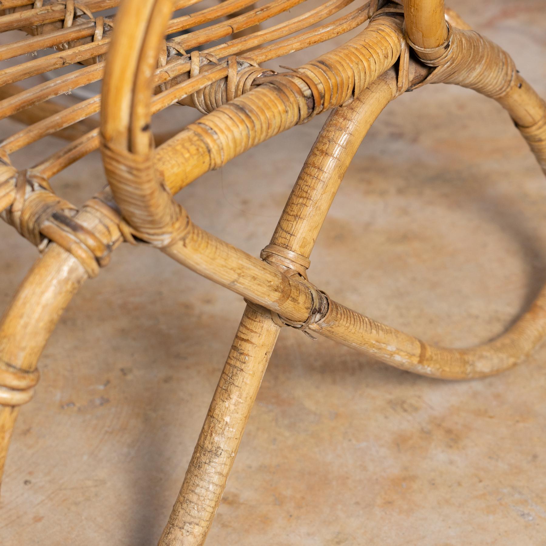 Set of Two Vintage French Ribiera Bamboo Armchairs, circa 1960 In Good Condition In Barcelona, Barcelona