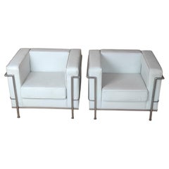Set Of Two Vintage Grand Confort Le Corbusier LC2 Longue Chair 1970s