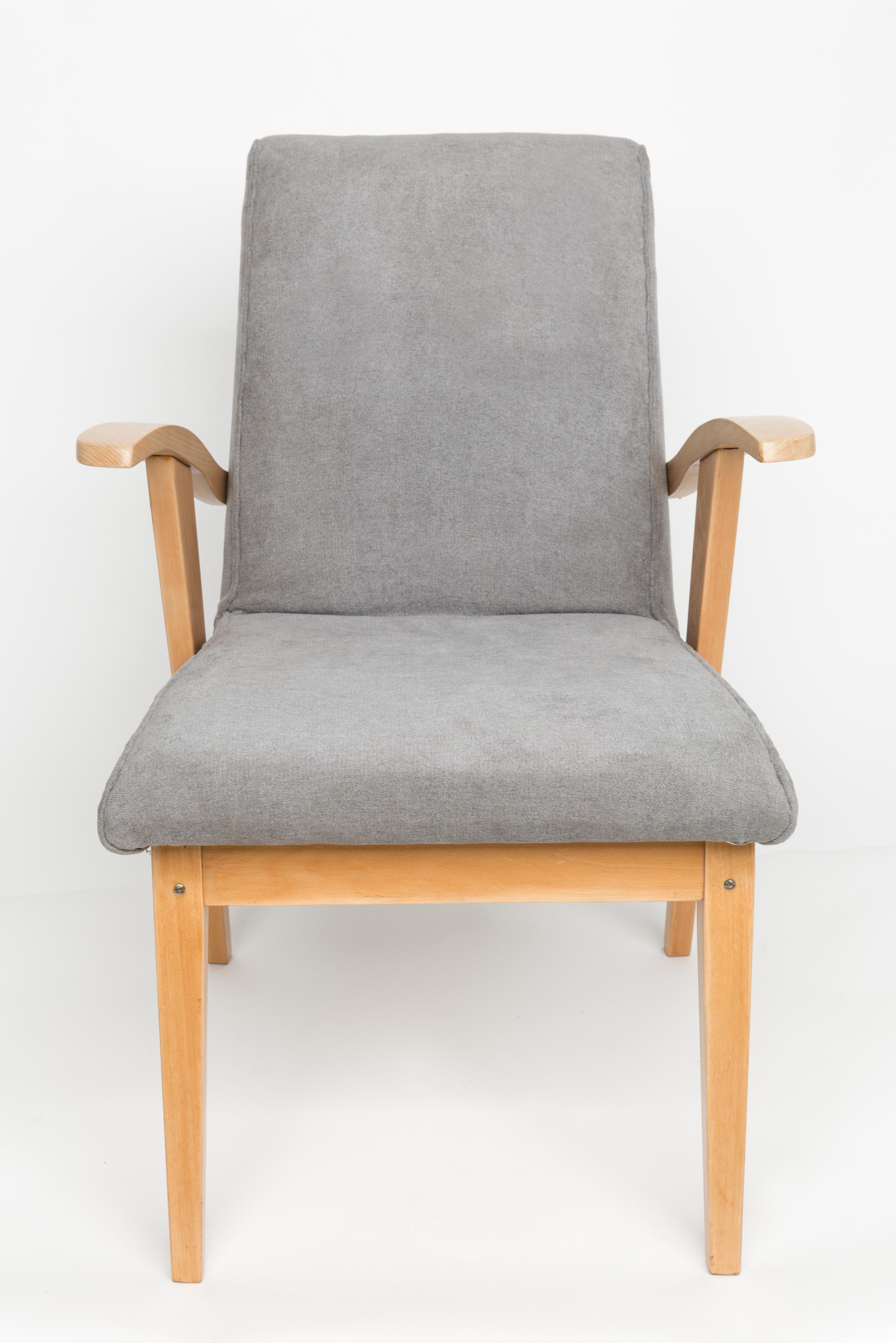 Mid-Century Modern Set of Two Vintage Gray Chairs, 1960s For Sale