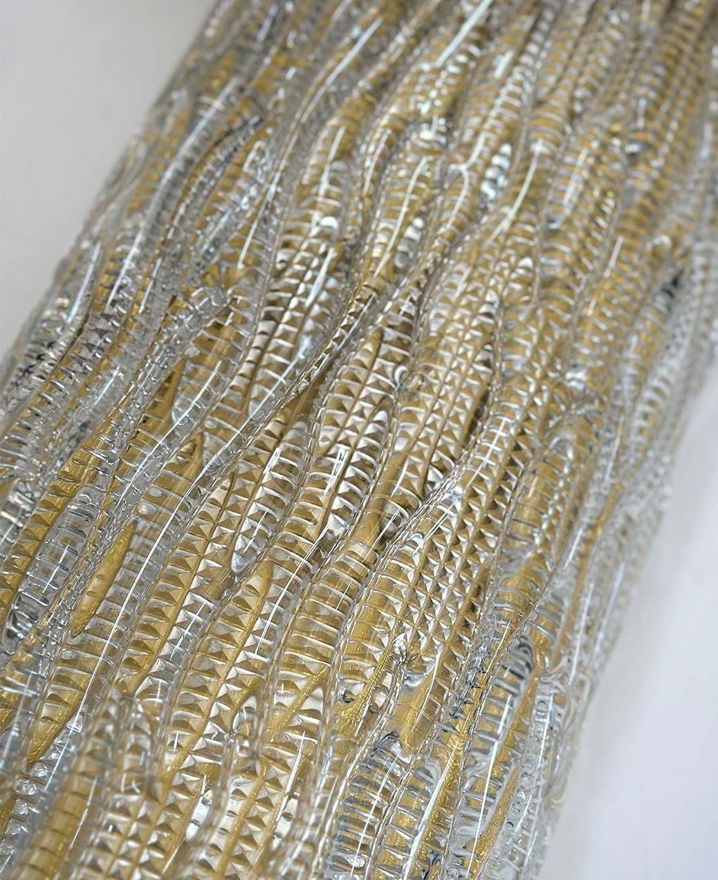 Juego de dos apliques vintage italianos de cristal de Murano, c. 1970 Italiano en venta