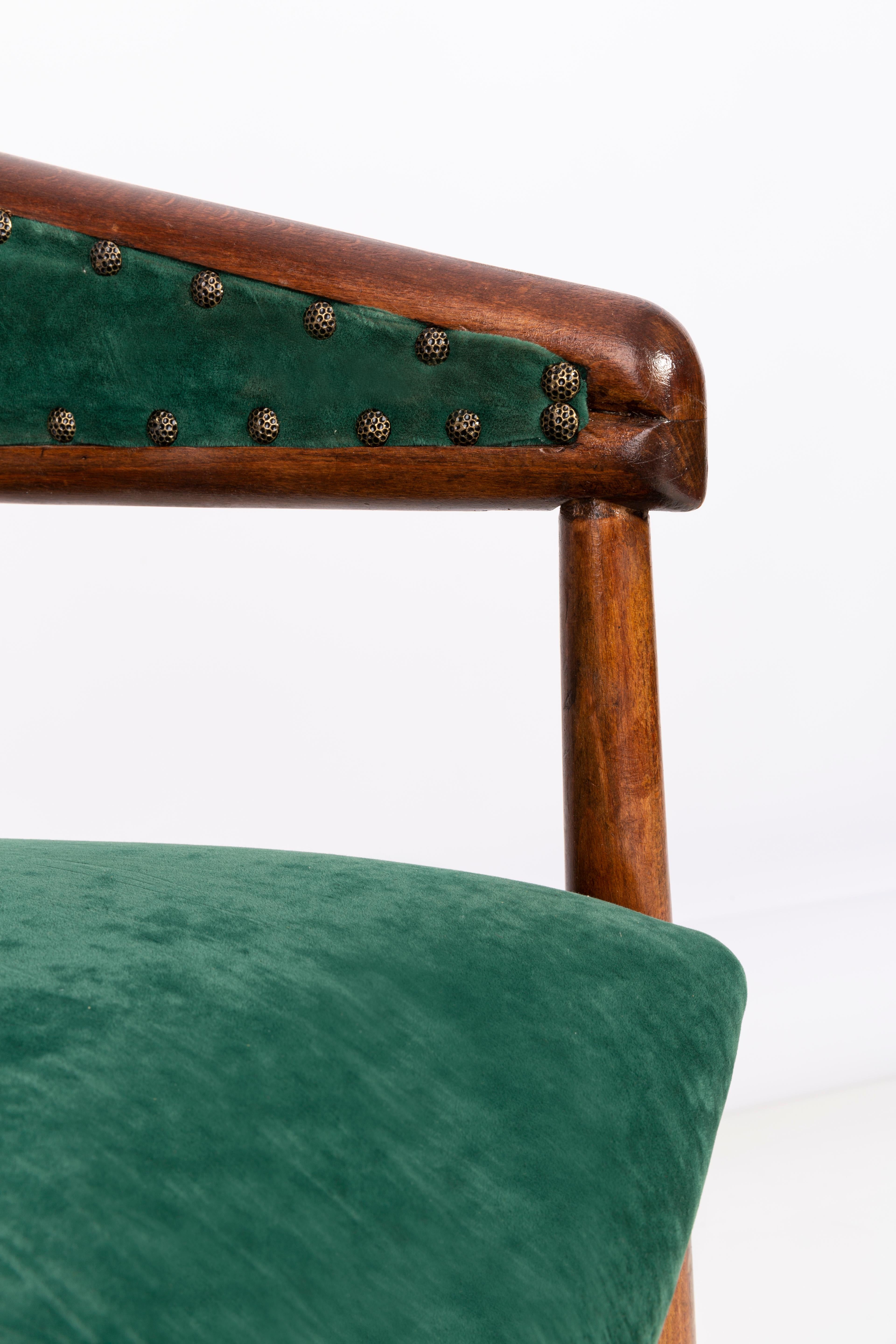 Hand-Crafted Set of Two Vintage James Mont Bent Beech Armchairs, Dark Green, Europe, 1960s For Sale