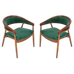 Ensemble de deux fauteuils vintage James Mont en hêtre courbé vert foncé, Europe, années 1960