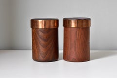 Set of Two Vintage Karl Schibensky Teak Boxes Enamel, Made in Germany, 1960s