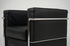Ensemble de deux chaises Vintage Le Corbusier LC2 Longue Italie 1980