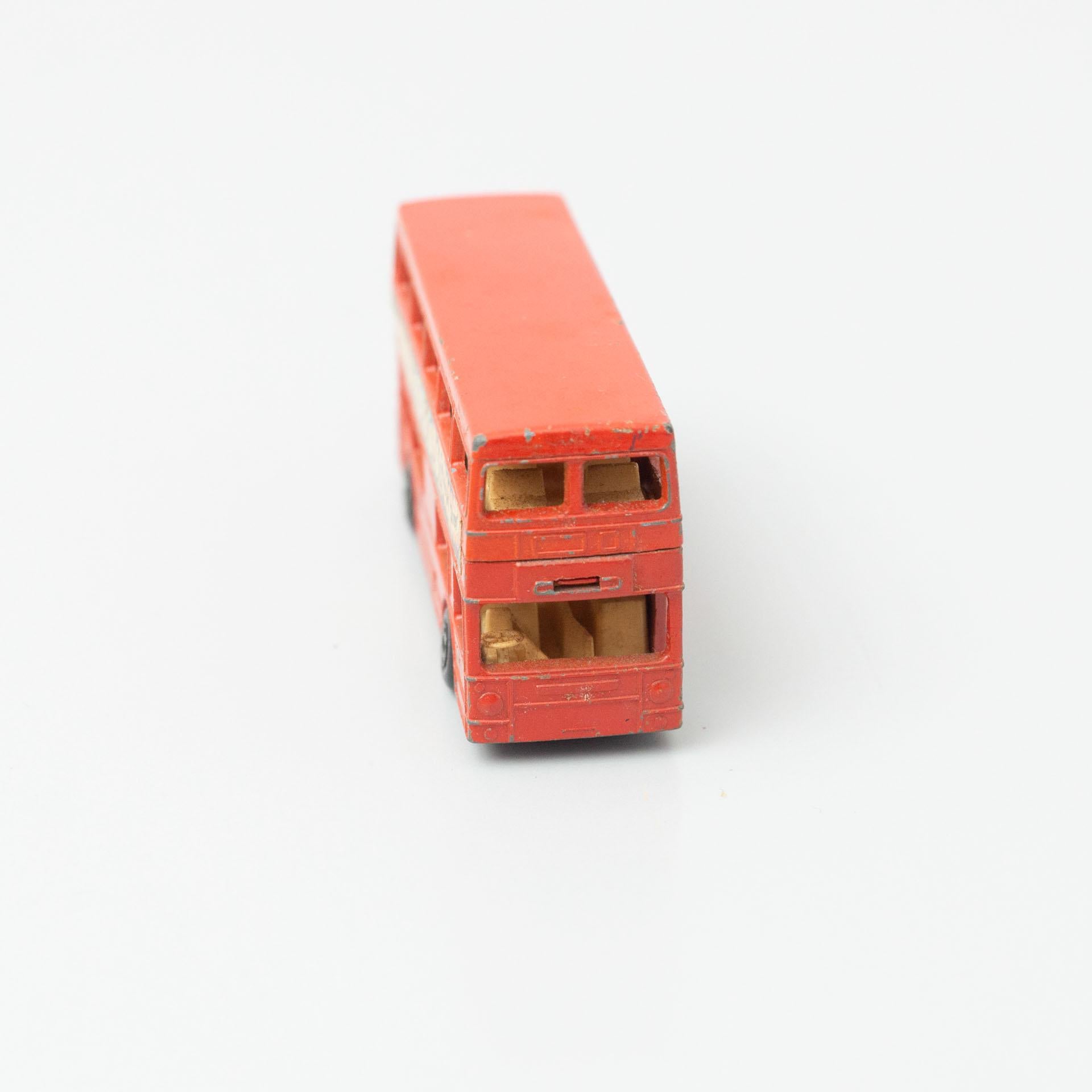 Set of Two Vintage London Bus Match Box Car Toys, circa 1960 1